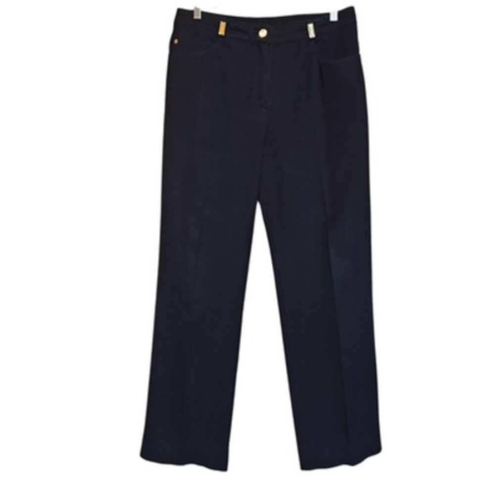 St John Sport Pants Womens 12‎ Stretch Gold Hardware Straight Leg Chino